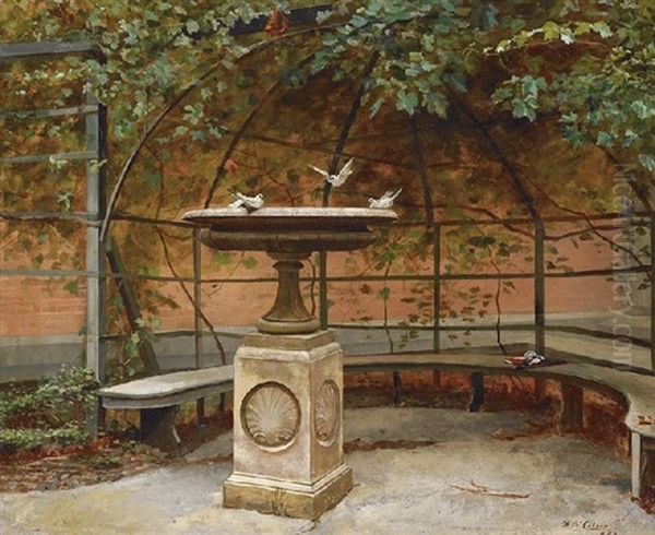 Untitled (the Arbour) Oil Painting by Frederick McCubbin