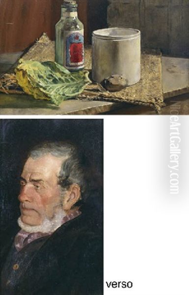 Still Life (+ Portrait Of A Gentleman, Verso) Oil Painting by Frederick McCubbin