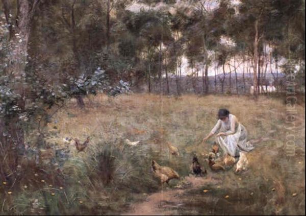 Feeding Time Oil Painting by Frederick McCubbin