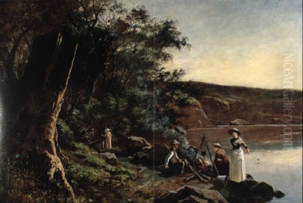 Picnic At Studley Park Oil Painting by Frederick McCubbin