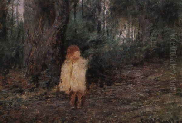 Red Caps, White Caps, Kathleen Oil Painting by Frederick McCubbin