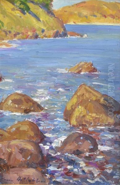 Rocky Beach, Linderman Island North Qld Oil Painting by Louis Mccubbin