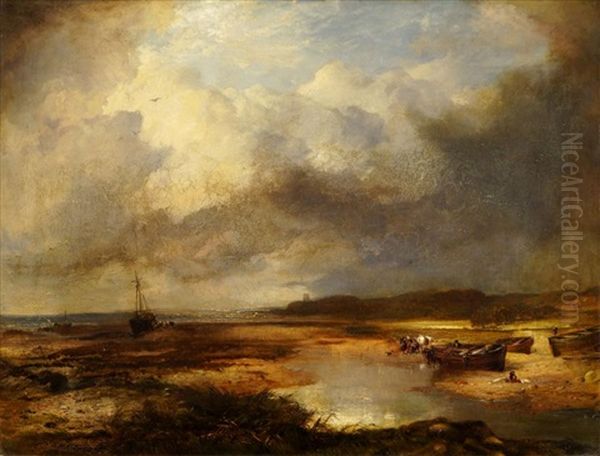 Low Tide Oil Painting by Horatio McCulloch