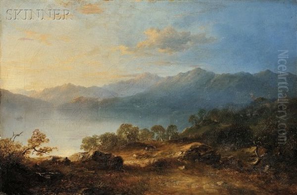 Landscape At Dusk Oil Painting by Horatio McCulloch