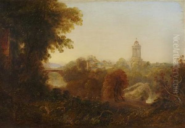 The Burns Monument, Brig O'doune Oil Painting by Horatio McCulloch