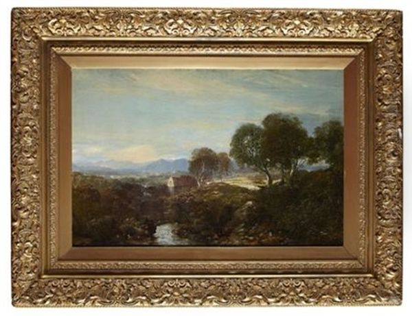 Watermill In A Panoramic Highland Landscape Oil Painting by Horatio McCulloch