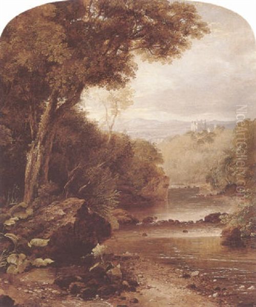 An Extensive Wooded River Landscape Oil Painting by Horatio McCulloch