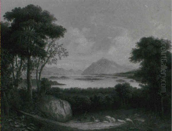 A Scottish Loch Oil Painting by Horatio McCulloch