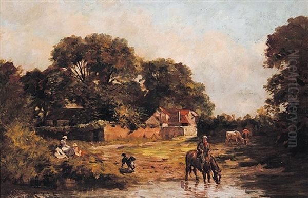 Untitled - Sunday Picnic Oil Painting by John Blake McDonald