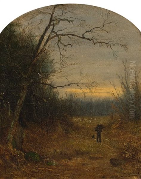 Walking At Sunset Oil Painting by Jervis McEntee