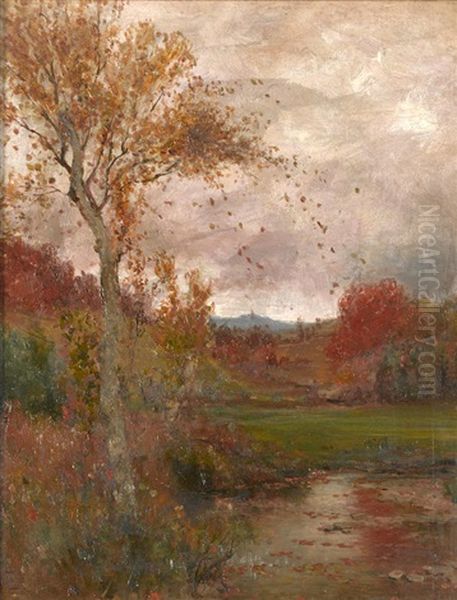 Autumn Trees Along A Pond Oil Painting by Jervis McEntee