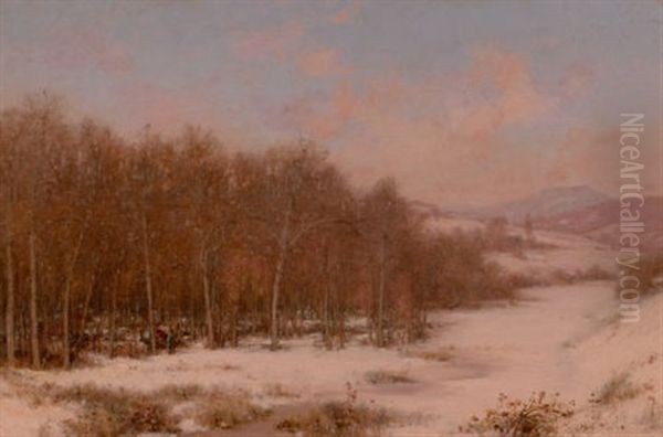 A Winter Camp (sugaring Off, Vermont) Oil Painting by Jervis McEntee