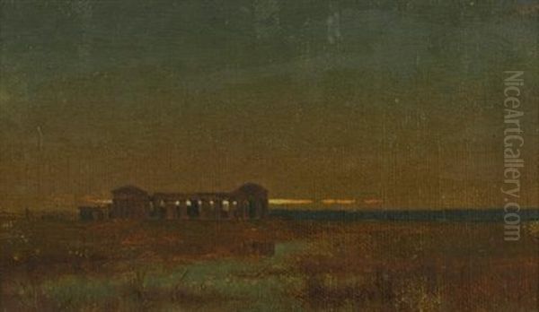 Roman Acqueduct In The Campagna Oil Painting by Jervis McEntee