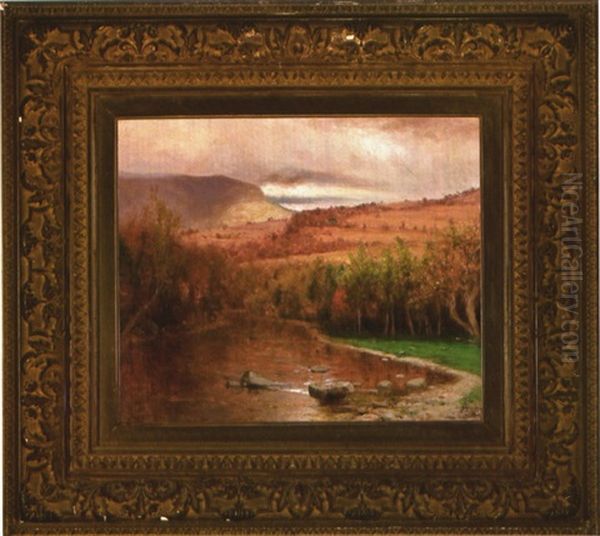 River Through The Hills In Autumn Oil Painting by Jervis McEntee