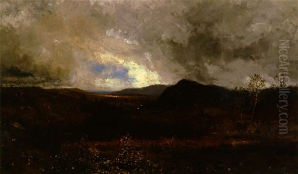 November - Ulster County Scenery Oil Painting by Jervis McEntee