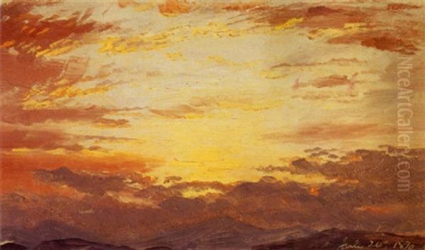 Sunset On July 26, 1870 Oil Painting by Jervis McEntee