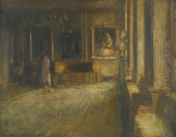 The Music Room At Sir Edmund Davis' House Oil Painting by Arthur Ambrose McEvoy