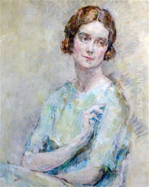 Portrait Of A Young Lady Oil Painting by Arthur Ambrose McEvoy