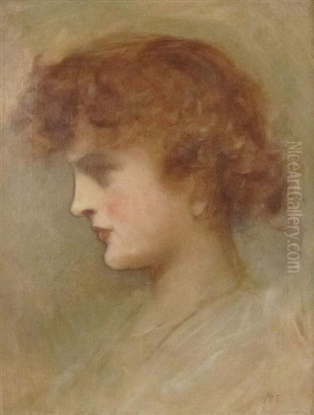 Head Of A Young Woman Oil Painting by Arthur Ambrose McEvoy