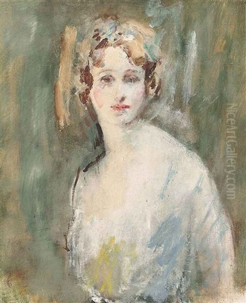 Portrait Of Zeena Lathom Oil Painting by Arthur Ambrose McEvoy