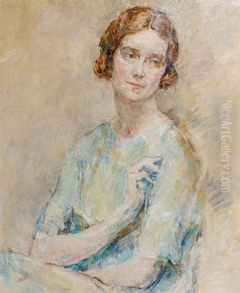 Portrait Of Lady Cynthia Asquith Oil Painting by Arthur Ambrose McEvoy