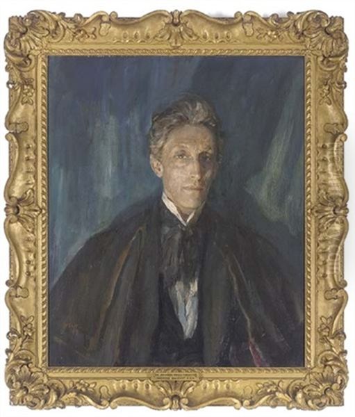 Portrait Of Sir Johnston Forbes-robertson In Evening Dress Oil Painting by Arthur Ambrose McEvoy