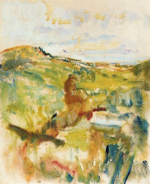 View From Abbotsleigh, Somerset Oil Painting by Arthur Ambrose McEvoy