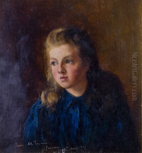 Portrait Young Girl, Fernan Oil Painting by Tom Mcewan