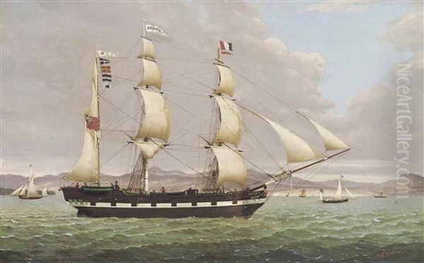 The Merchant Barque Renown Heading Down The Clyde Outward-bound For The West Indies Oil Painting by Duncan Mcfarlane