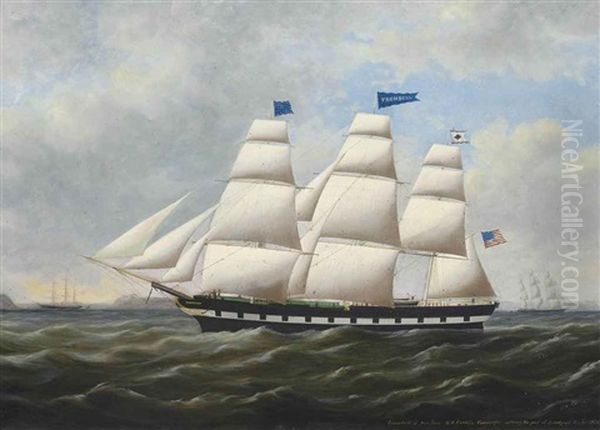 The American Merchantman Trumbull Of New York Entering The Port Of Liverpool, 20th December 1859 Oil Painting by Duncan Mcfarlane