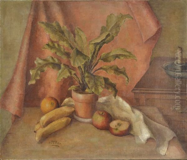 Still Life With Fruit And Plant by Henry Lee Mcfee