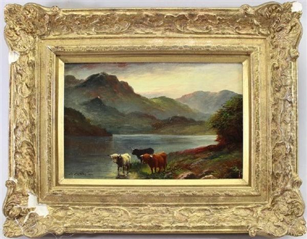 Highland Cattle Oil Painting by William T. McGee