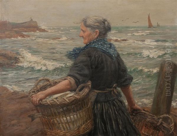 Fife Fisher Wife Oil Painting by John Mcghie