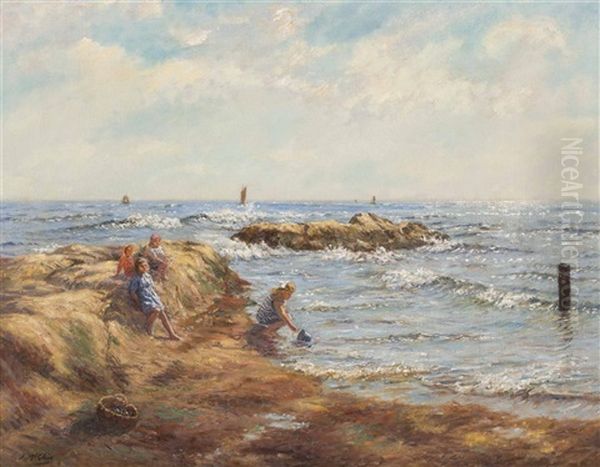 At The Water's Edge Oil Painting by John Mcghie