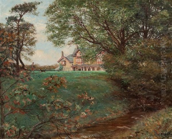 Scottish Country Home Oil Painting by John Mcghie