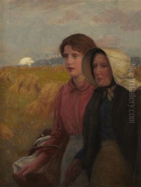 Two Women At Dusk Oil Painting by John Mcghie