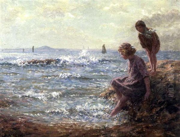 On The Beach Oil Painting by John Mcghie