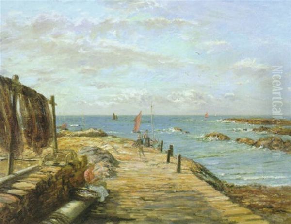 The Quay, Pittenween,1890 Oil Painting by John Mcghie