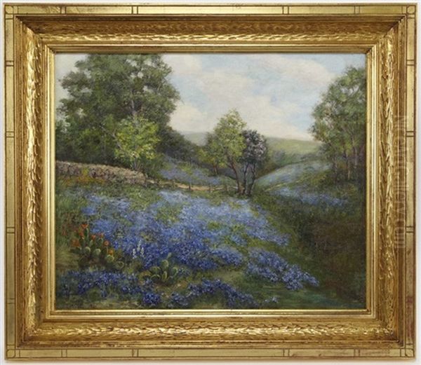 Bluebonnet Oil Painting by Eloise Polk Mcgill