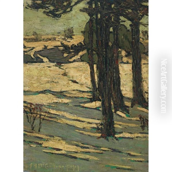 Winter Landscape Oil Painting by Florence Helena Mcgillivray