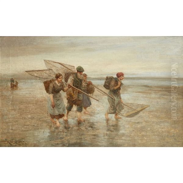 Shrimpers Oil Painting by Robert McGregor