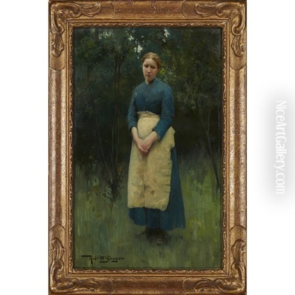 A Breton Woman Oil Painting by Robert McGregor