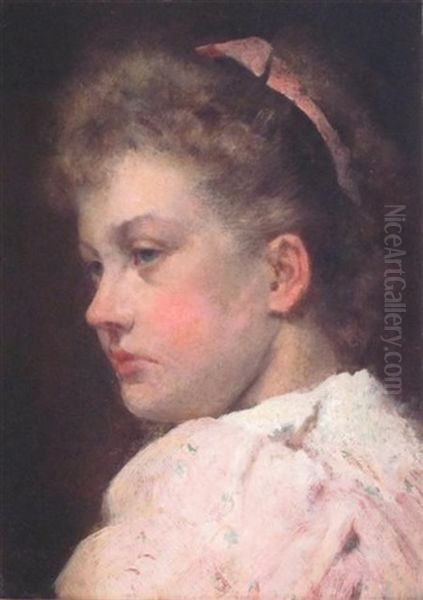 Portrait Of His Daughter Oil Painting by Robert McGregor