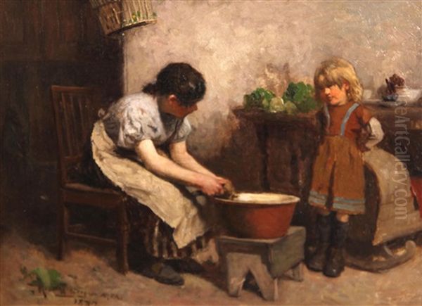 A Lesson In Cooking Oil Painting by Robert McGregor