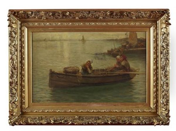 Fishers - Brittany Oil Painting by Robert McGregor