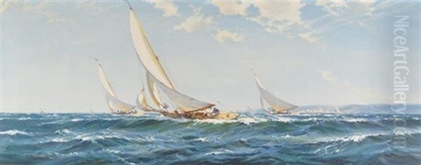 Sailing On The Solent Oil Painting by Robert McGregor