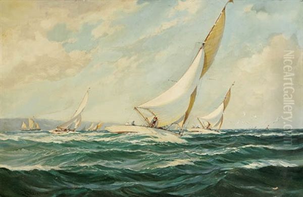 Sailboats Oil Painting by Robert McGregor