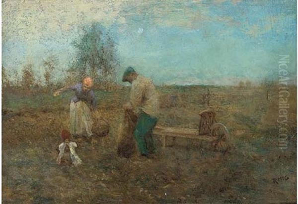 The Potato Pickers Oil Painting by Robert McGregor