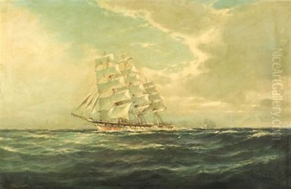 Ship On High Seas Oil Painting by Robert McGregor