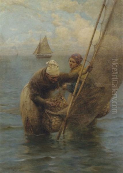 Shrimping Oil Painting by Robert McGregor